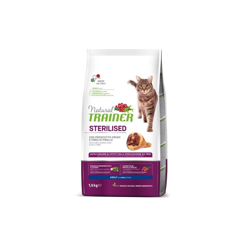 TRAINER NATURAL CAT STERILISED HAM 7,5 KG