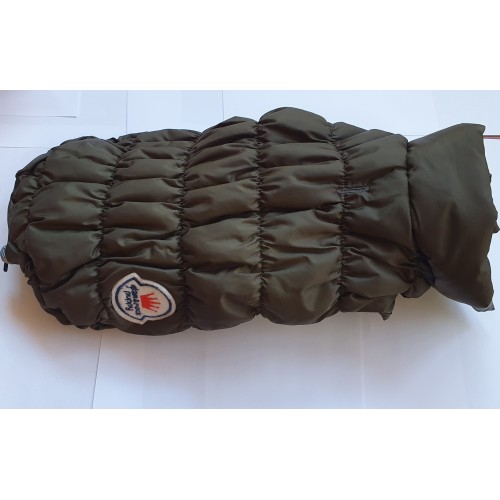 KAMIZELKA ZIMOWA DLA PSA PIKOWANA CIEPŁA DŁUGOŚĆ CAŁKOWITA 37CM BORDO KHAKI