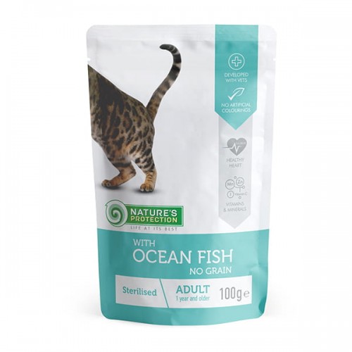 Nature's Protection Sterilised Ocean Fish (oceaniczne ryby) - kot dorosły  (saszetka 100g)