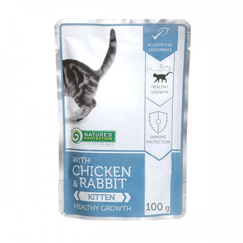 Nature's Protection Kitten Chicken & Rabbit- Karma mokra dla kocią(saszetka 100g)