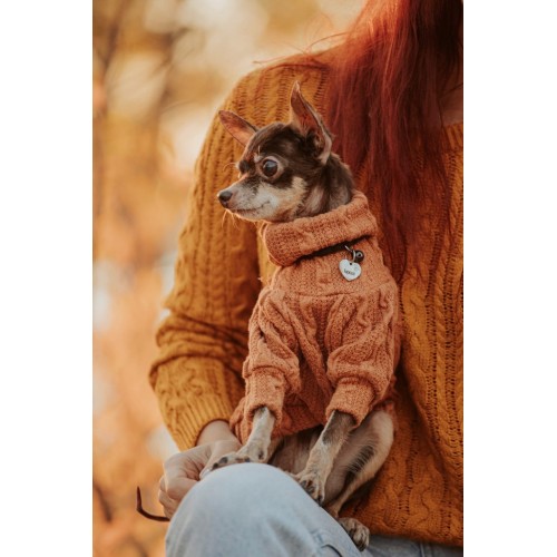 Sweterek/ubranko z dzianiny  dla psa/ kota- musztardowy