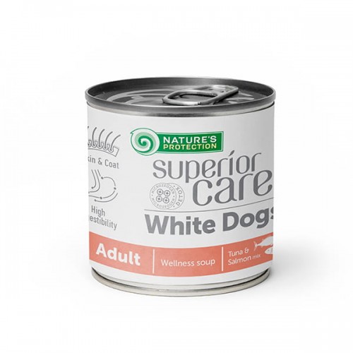 Nature's Protection Superior Care White Dogs Tuna & Salmon- zupka z tuńczykiem i łososiem dla białych psów-140ml