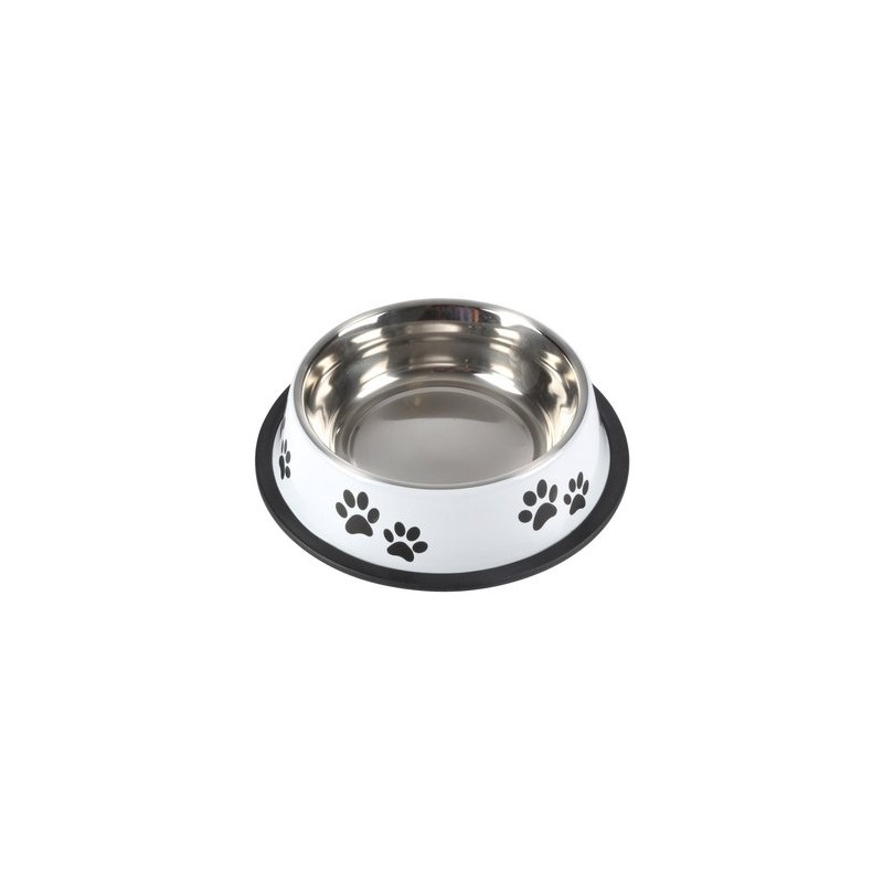 Miska metalowa na gumie motyw łapki kostki 11cm