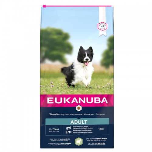 Eukanuba- Adult Small/Medium Breed Jagnięcina z ryżem 12 kg