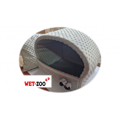 Legowiska dla psa z poduszką (budka)- kolor jasno szary