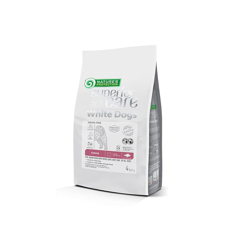 Nature`s Protection Superior Care White Dogs Grain Free White Fish Junior All Sizes 4kg