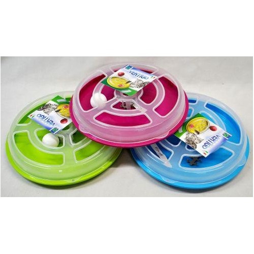 Zabawka gonitwa za piłką dla kotka- kolor zielony