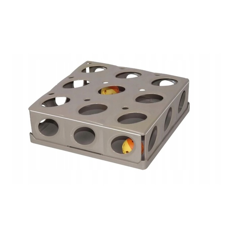 Labirynt dla kota z 2 piłeczkami-szary