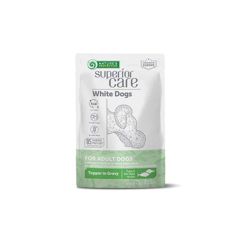 NATURES PROTECTION SUPERIOR CARE WHITE DOGS TUŃCZYK OKOŃ SASZETKA 70G