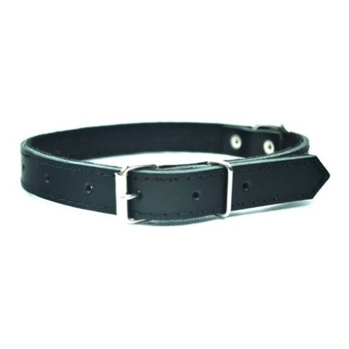 OBROŻA SKÓRZANA DLA PSA 40-75CM CZARNA