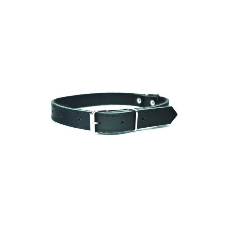OBROŻA SKÓRZANA DLA PSA 40-75CM CZARNA