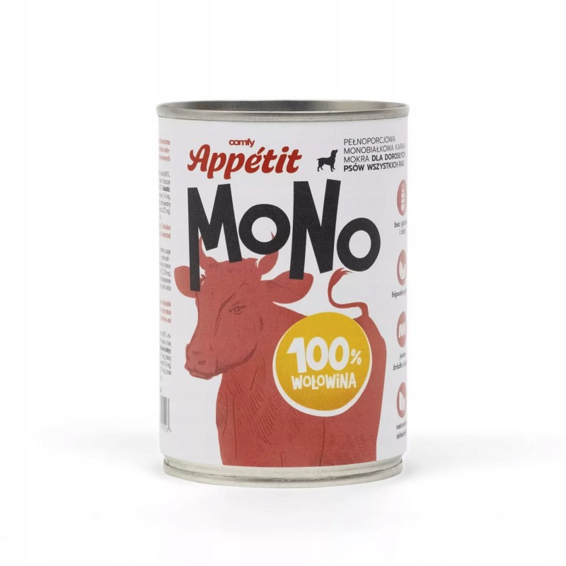 MONOPROTEINOWA MOKRA KARMA DLA DOROSŁEGO PSA PUSZKA 400G