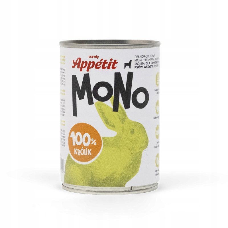 MONOPROTEINOWA MOKRA KARMA DLA DOROSŁEGO PSA PUSZKA 400G