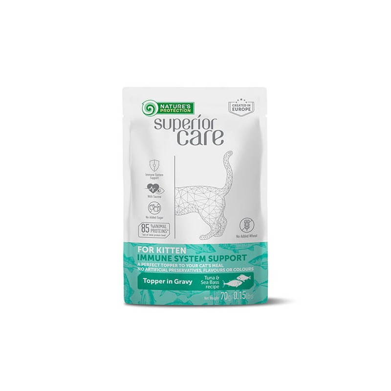 NATURES PROTECTION SUPERIOR CARE IMMUNE KITTEN MOKRA KARMA KOCIĘTA ODPORNOŚĆ 70G