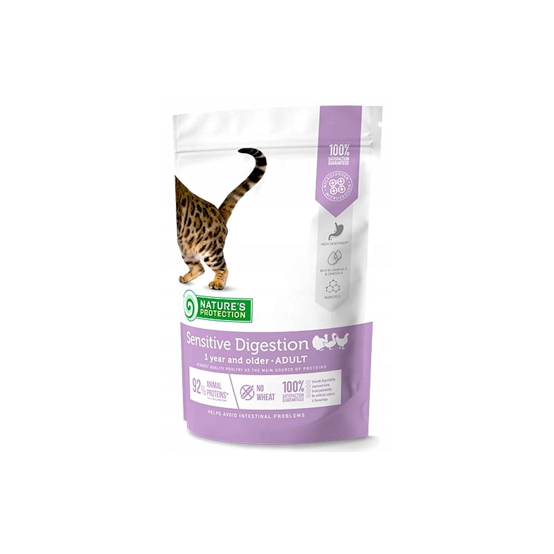 NATURES PROTECTION SENSITIVE DIGESTION SUCHA KARMA DLA KOTÓW Z WRAŻLIWYM UKŁADEM POKARMOWY 400G
