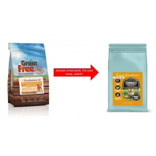 GRAIN FREE KARMA BEZZBOŻOWA 50% MIĘSA INDYK, BATATY, ŻURAWINA 2KG/12KG