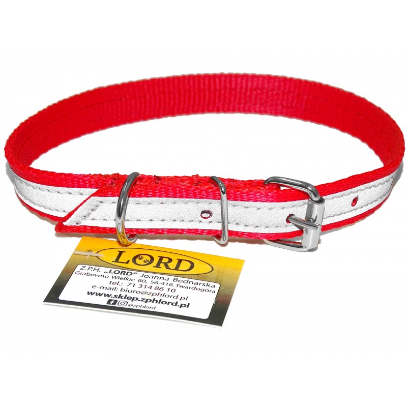 OBROŻA Z TAŚMY ODBLASKOWEJ 16MM/46CM CZERWONA