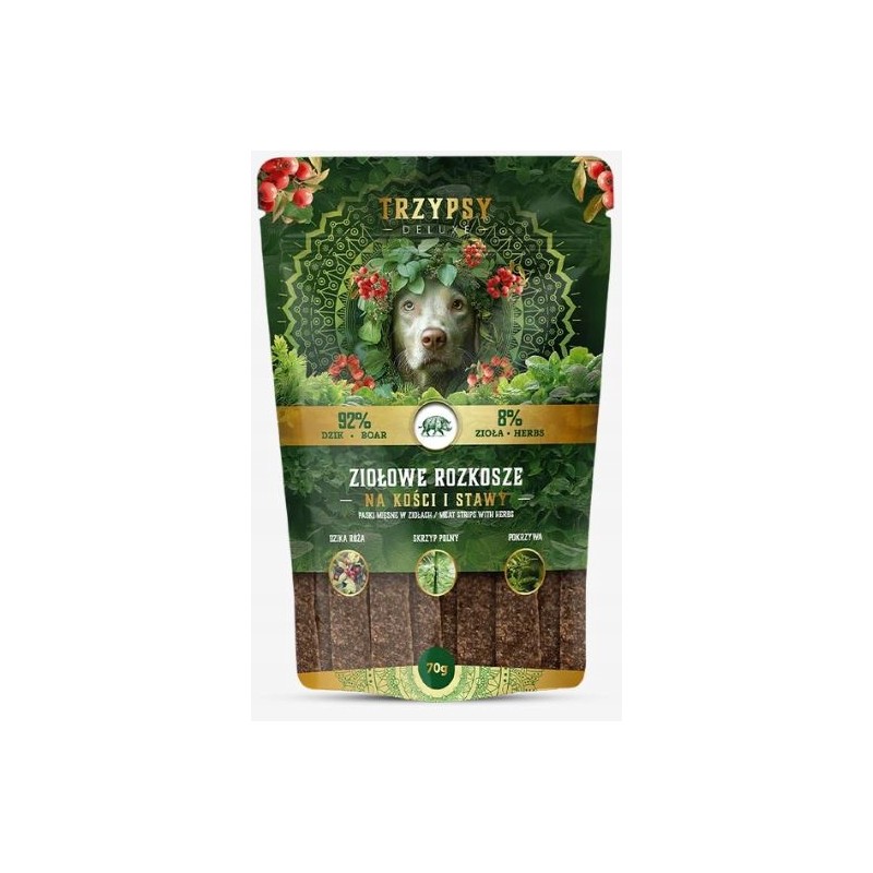 PRZYSMAKI DLA PSA PASKI MIĘSNE Z DZIKA W ZIOŁACH NA KOŚCI I STAWY 70G