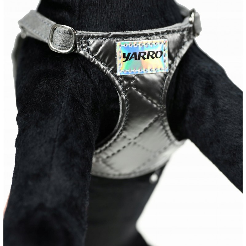 SZELKI DLA PSA Z REGULACJĄ SKÓRZANE ROZMIAR S 4-8KG SREBRNE ELEGANCKIE