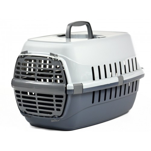 TRANSPORTER DLA KOTA PSA KRÓLIKA SZARY PLASTIKOWY 31x51x34cm