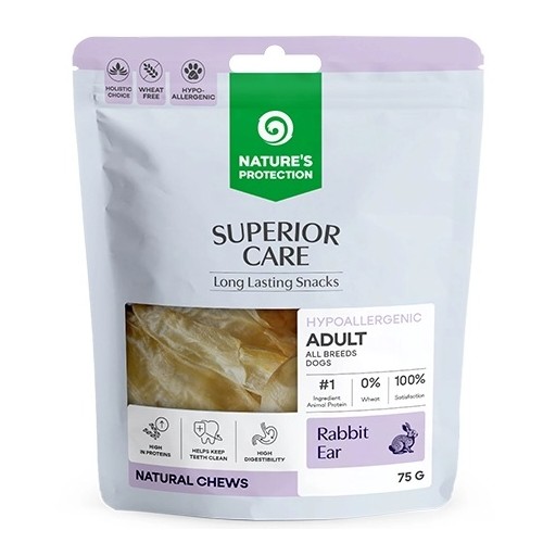 Suszone królicze uszy NATURE"S PROTECTION SUPERIOR CARE 75 G.