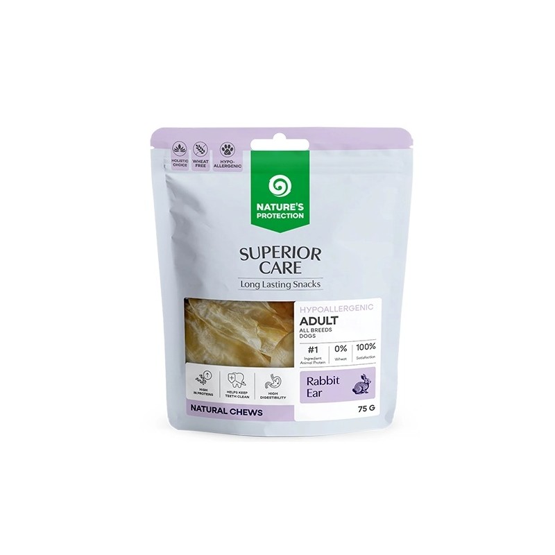 Suszone królicze uszy NATURE"S PROTECTION SUPERIOR CARE 75 G.